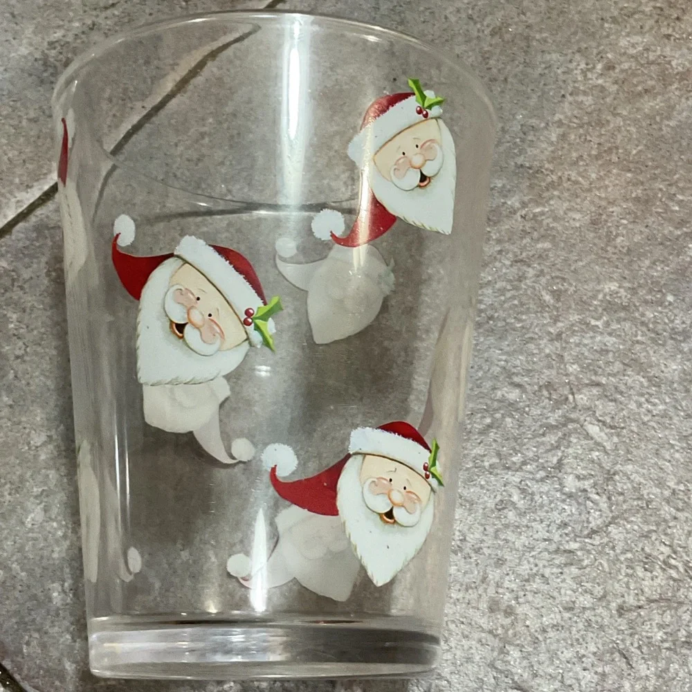 Santa Claus Themed Glass Tumblers acrylic or plastic (4)
